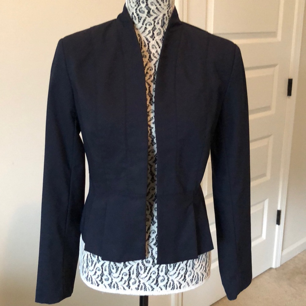 Navy Blue Pleated Jacket